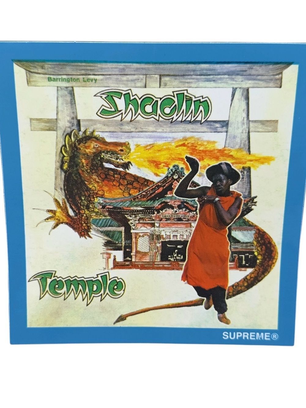 Supreme x Barrington Levy Shaolin Temple Skateboard Sticker 2016 Reggae Jamaica